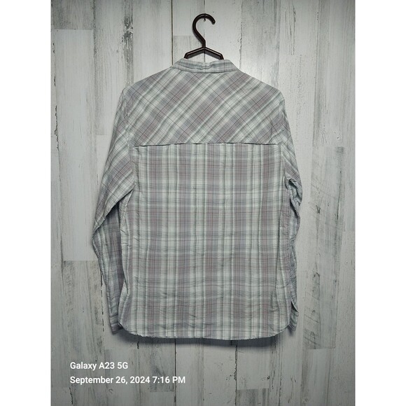 Toad & Co Women’s Medium Gray Pink Plaid Button Up Shirt - Picture 5 of 7